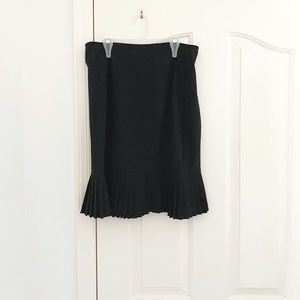 Skirtology Black Pleated/Ruffle Pencil Skirt